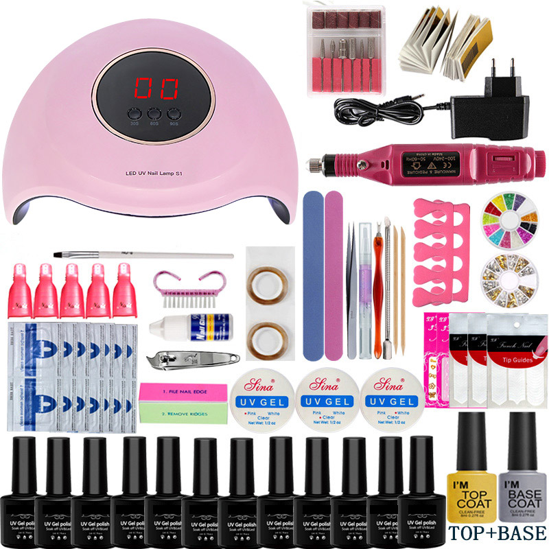 Meetnail wholesale private lable nail supplies gel nail polish kit with uv led lamp amazon hot nail art tools