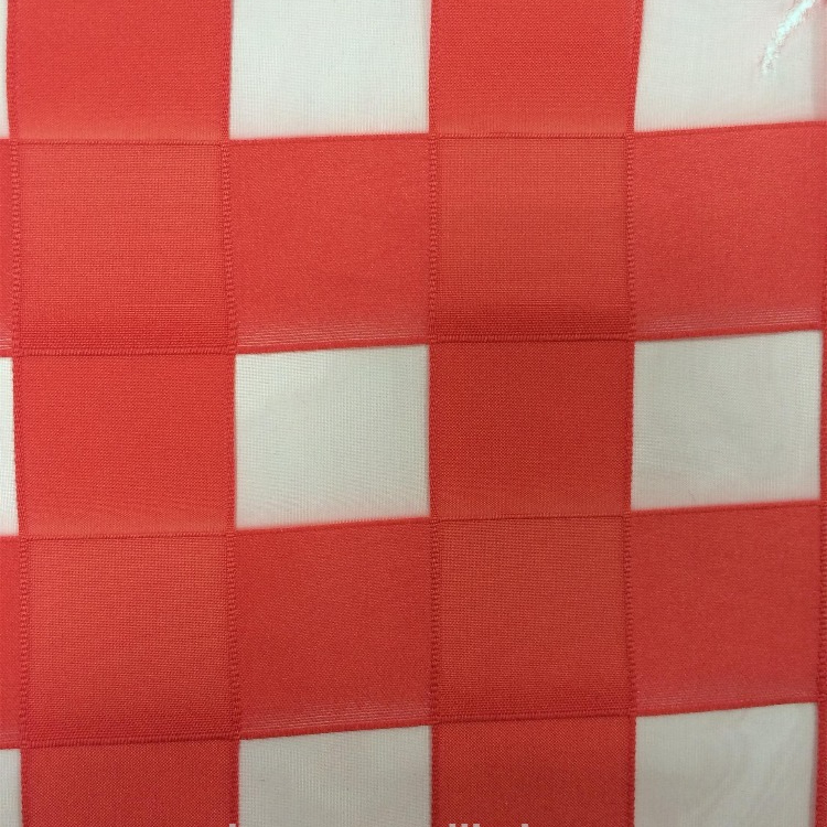 20 Organza check print woven fabirc