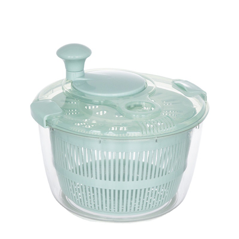 Vegetable Salad Spinner Kitchen Manual Spin Dryer Dehydrator Capacity Plastic Grate Cooking Tool