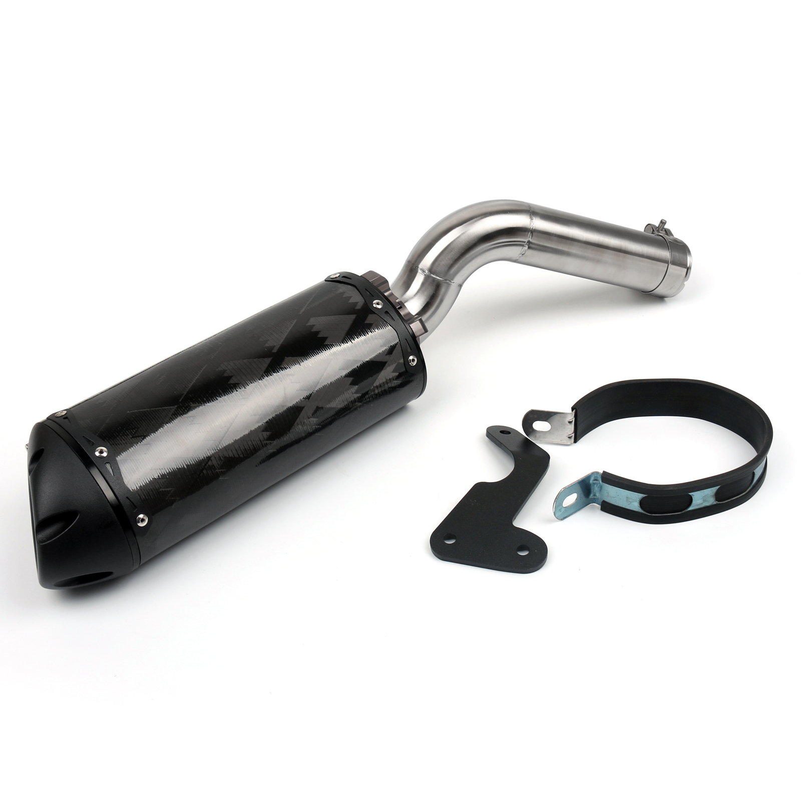 Areyourshop Exhaust Pipe Slip-On Muffler For Suzuki GSXR 600 750 2006 2007 K6 Black