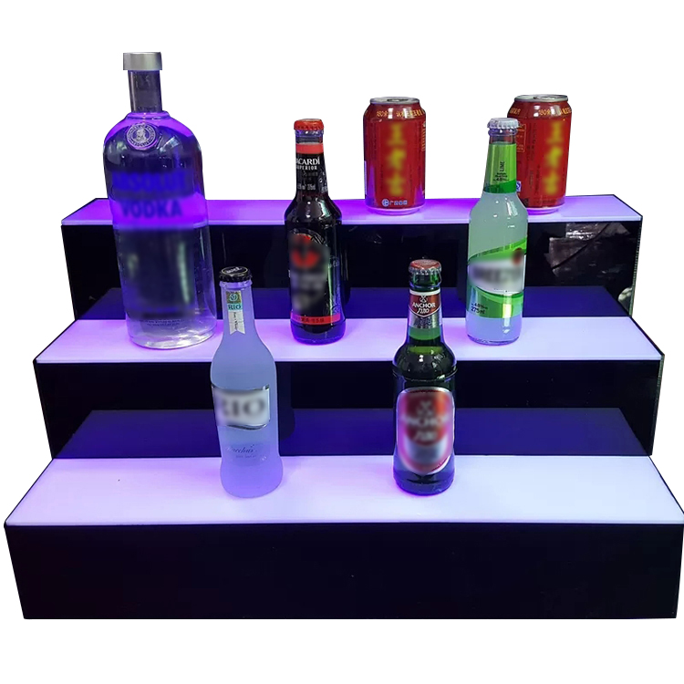 Custom Acrylic Wine Bottle Led Lighting Base Display Stands