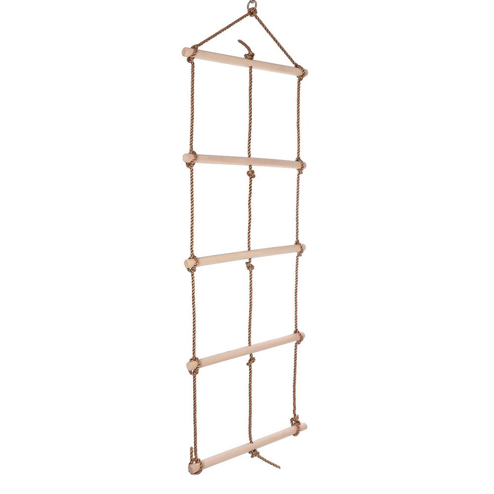 Wooden Rope Ladder Sturdy Rope Climbing Ladder Garden Toy Outdoor Sports Facilities for Children