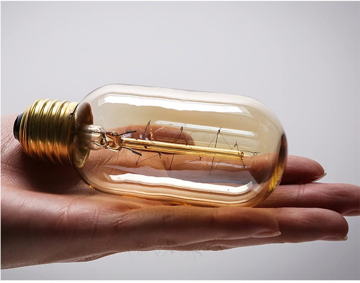 T45 Vintage Light Bulb  Antique Tubular Style Incandescent Bulb 40w  E26 Bulb for Home Light Fixtures Decorative