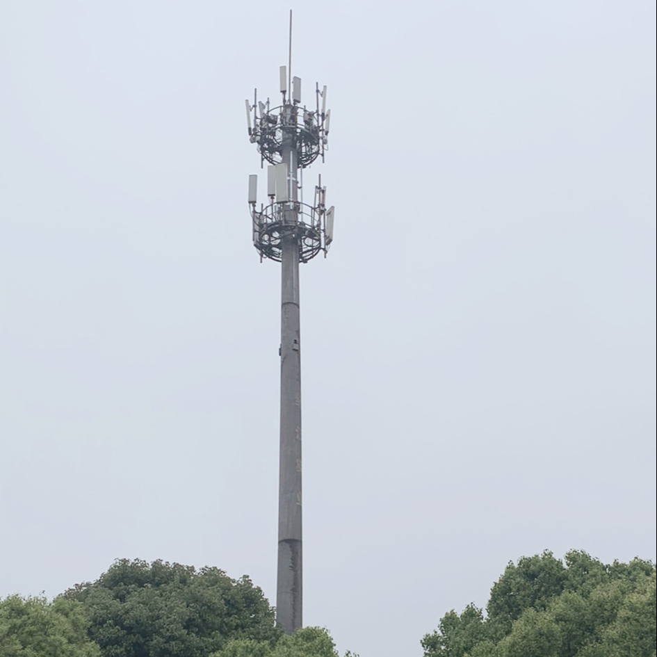 Monopole Galvanized Tubular Steel Radio Signal Telecom Communication Tower