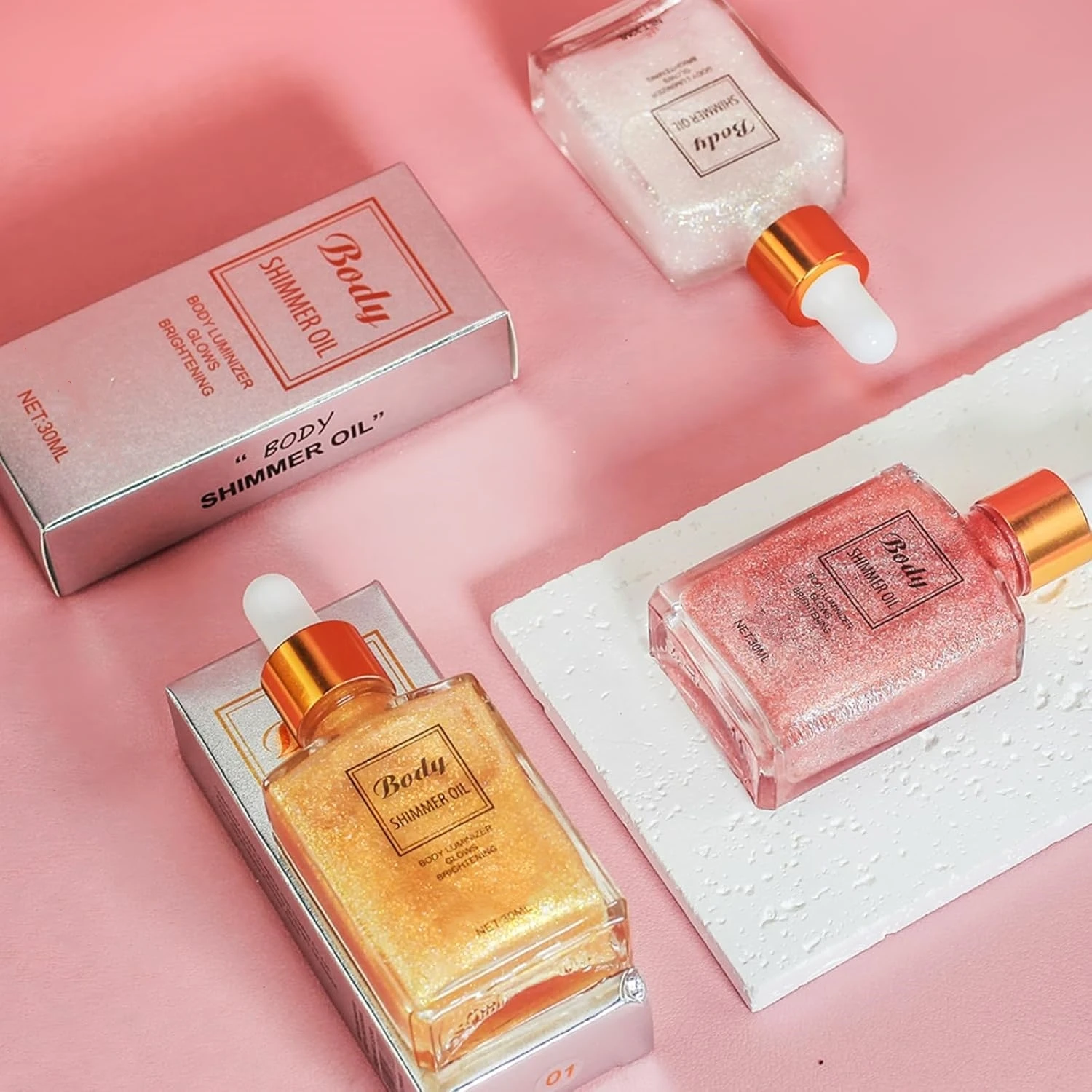 OEM Body Highlight Oil Face Clothes Liquid Body Highlighter Oil Perfume Colors For Makeup