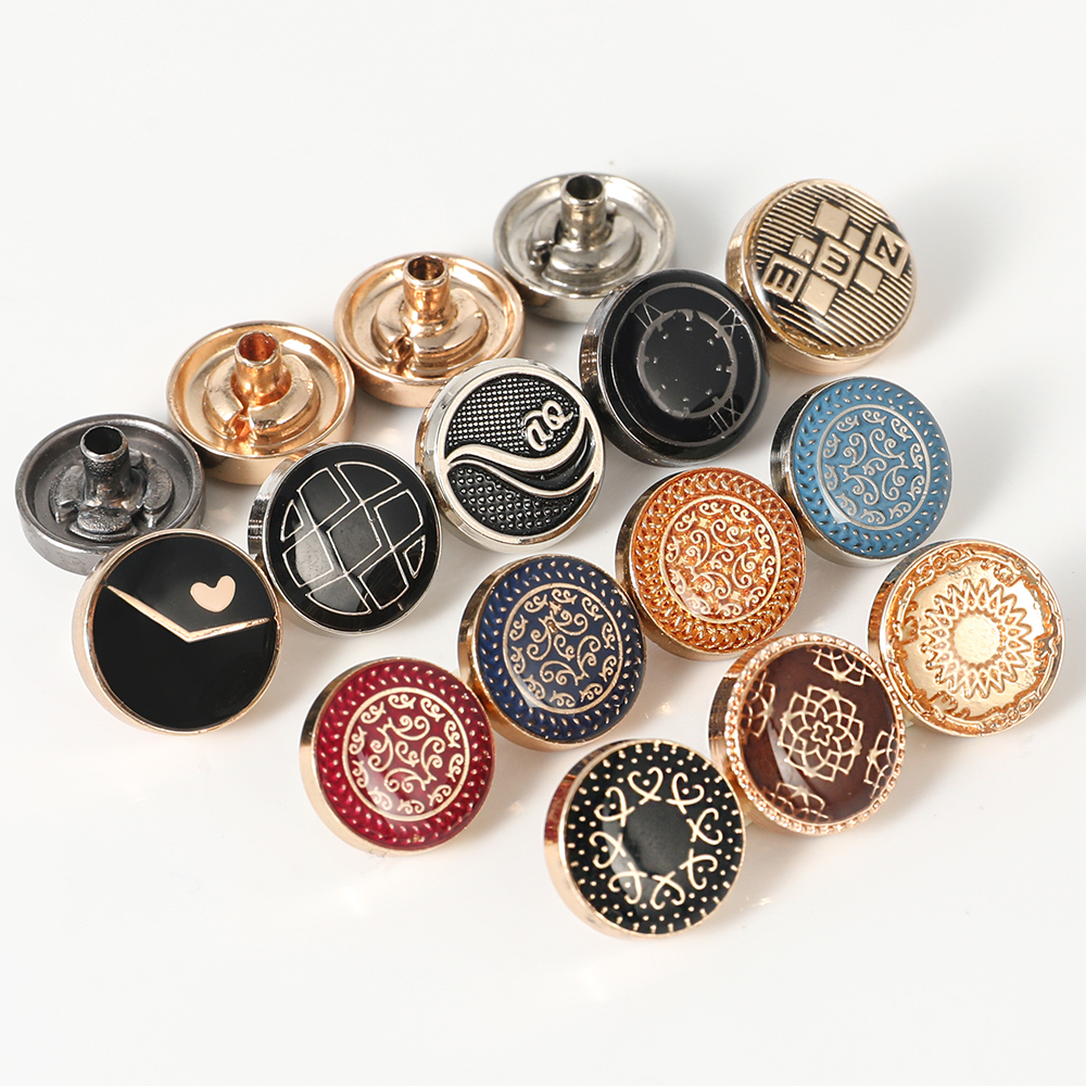 Factory Direct Fastener Custom Square Circular Snap Button Zinc Alloy Thobe Arabic Robe Clothing Decoration 12mm 14mm Size