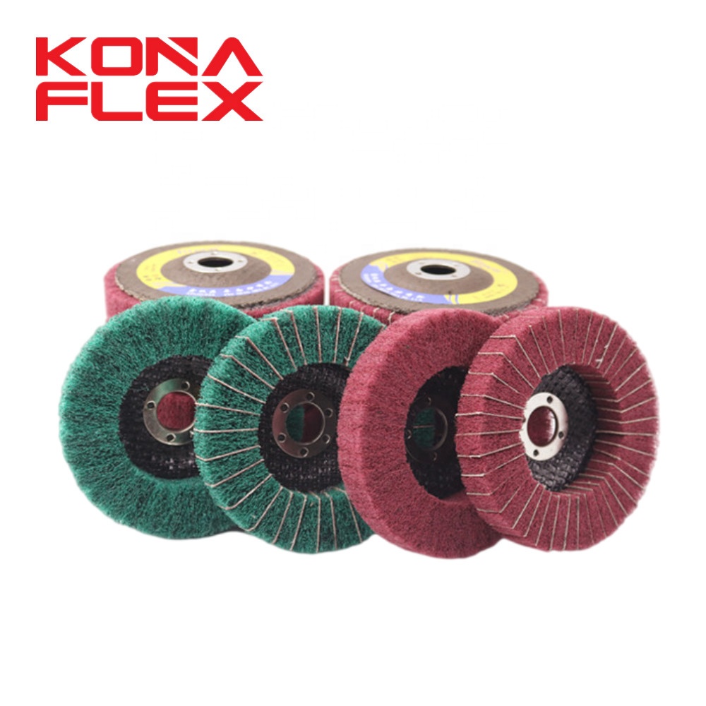 Konaflex 4 дюймовая Вертикальная нетканые шлифовки и полировки перекидной шибер нейлон лепестковый круг
