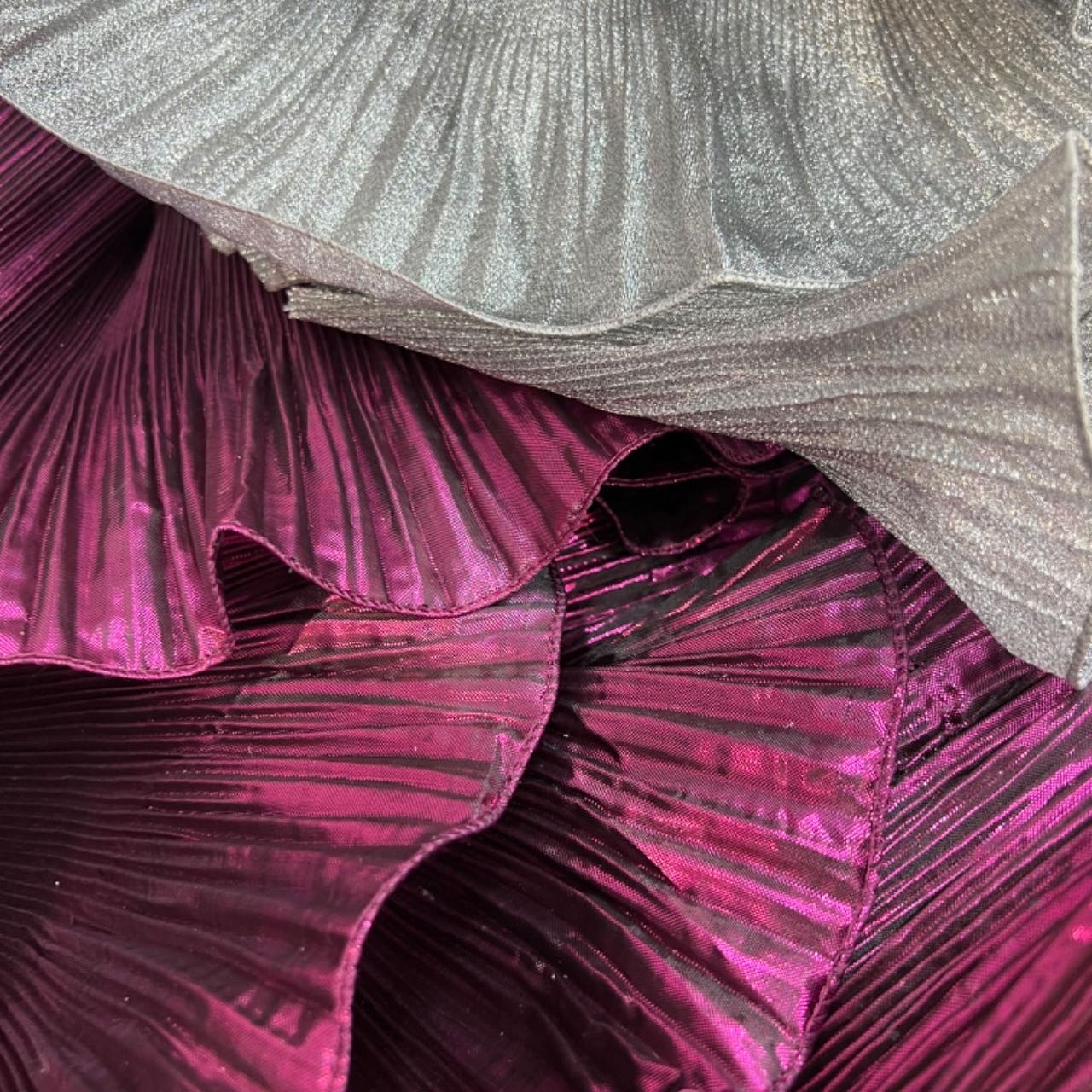 3D Metallic Pleated Crepe Glitter 100%Polyester Fish Tail Crinkle Tulle Organza Fabric Lace For Dress and Decoration