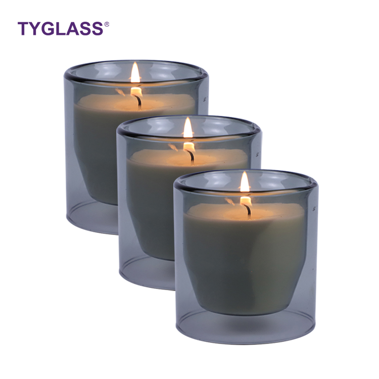 Custom scented candle cup custom patterns custom environmentally friendly health scented candles multi-color glass wax cups