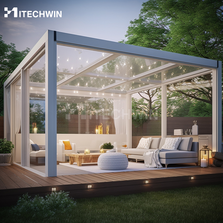 Low-E Prefabricated Glass House Cabins and Garden Rooms Aluminium Cabins and Garden Room House Season Sun Room