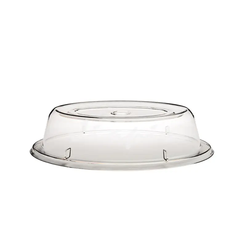 Restaurant Canteen Food Covering Lid 10 inch Polycarbonate Oval Cover Plastic Microwave Plate Cover