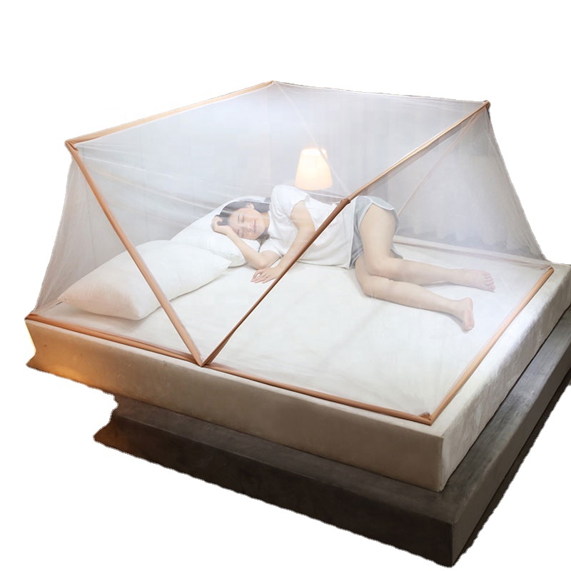 Fishing rod coral pink classic lace mosquito net telescopic guide mosquito net for bed