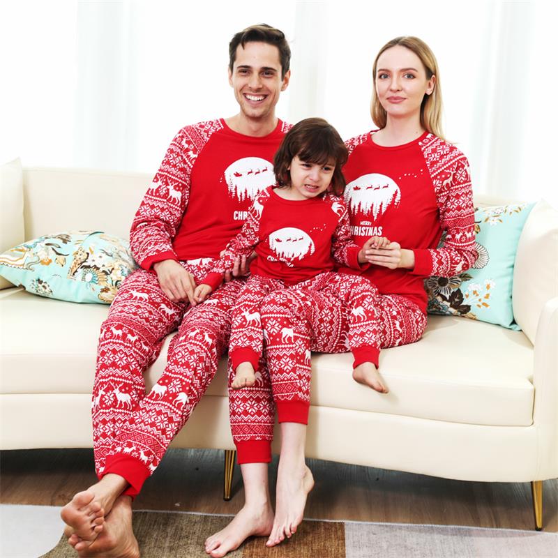 Wholesale Christmas family Matching pajamas family homewear Christmas printing Loungewear Christmas Family Matching Pajamas set