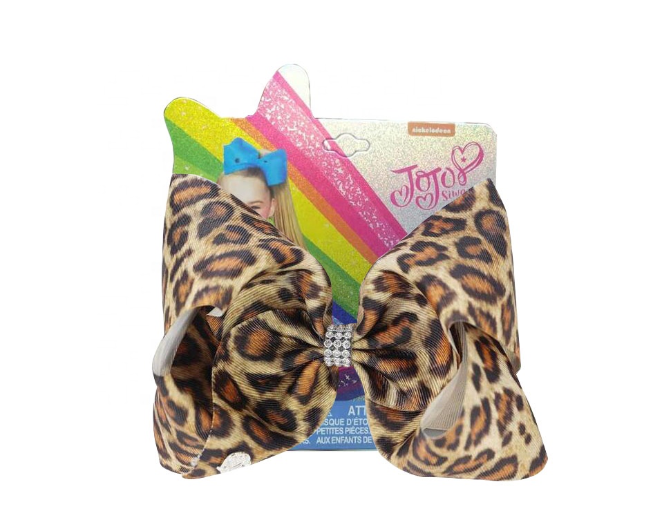 Новинка заколка для волос Jojo Siwa 8 дюймов с леопардовым рисунком подарок на день Святого Валентина заколка для волос с бантом