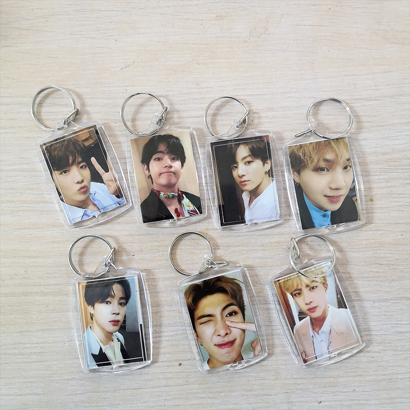 Оптовая продажа, прозрачный двухсторонний акриловый брелок Kpop Bangtan Boys