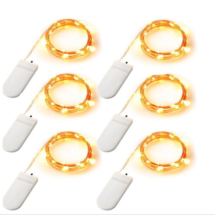 High Quality 2m/20LED 3v LED Button Battery Copper Wire String Lights Festive Decoration