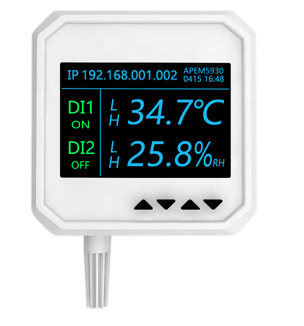 Контроллер температуры и влажности сети с цветным экраном, протокол Modbus