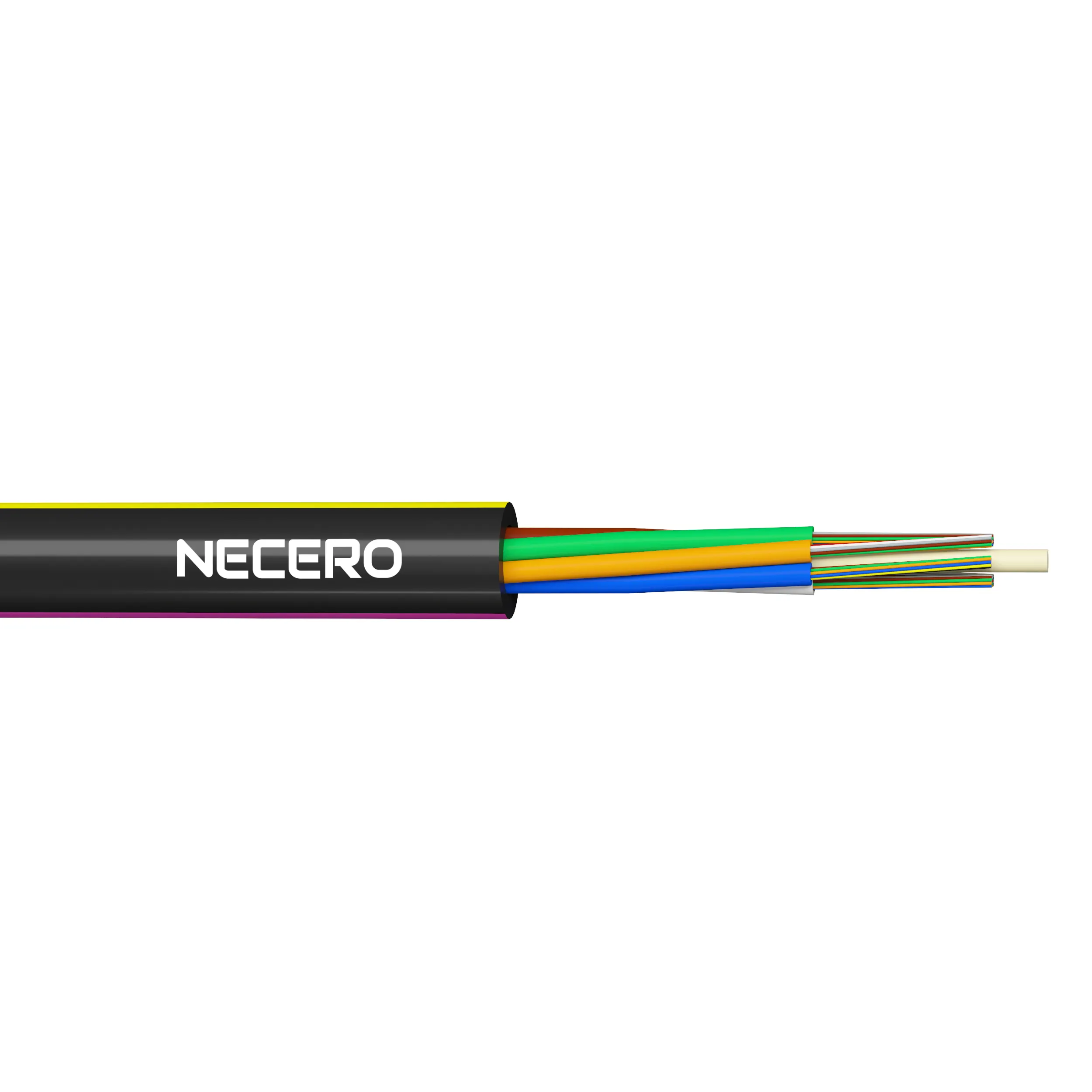 Necero 20 years fibra optica OEM factory high strength loose tube protect Micro 12 24 36 48 72 96 core GYFTY fiber optic cable
