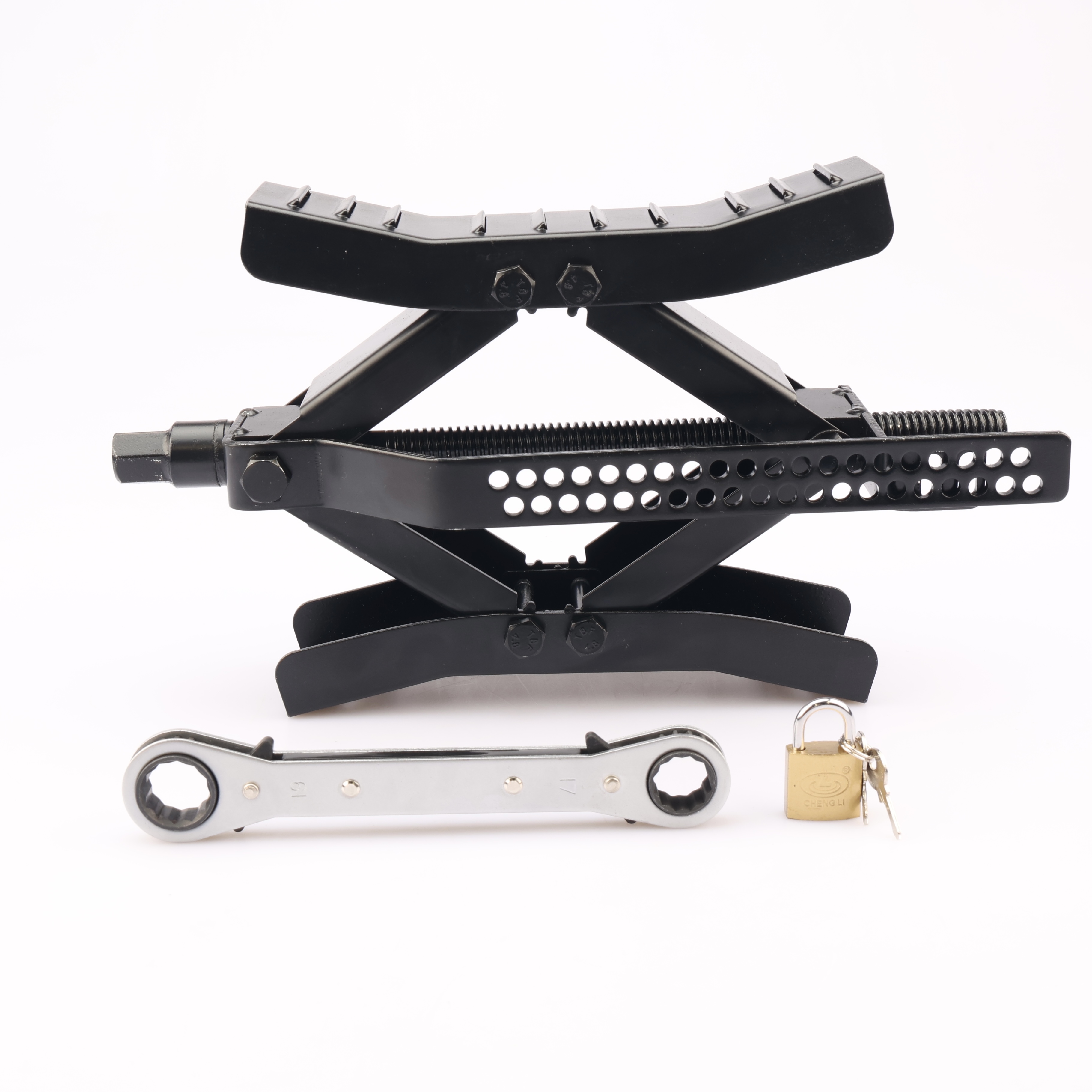 Heavy Duty Metal RV Camper Wheel Stop Tire Chock Waterproof Black Color