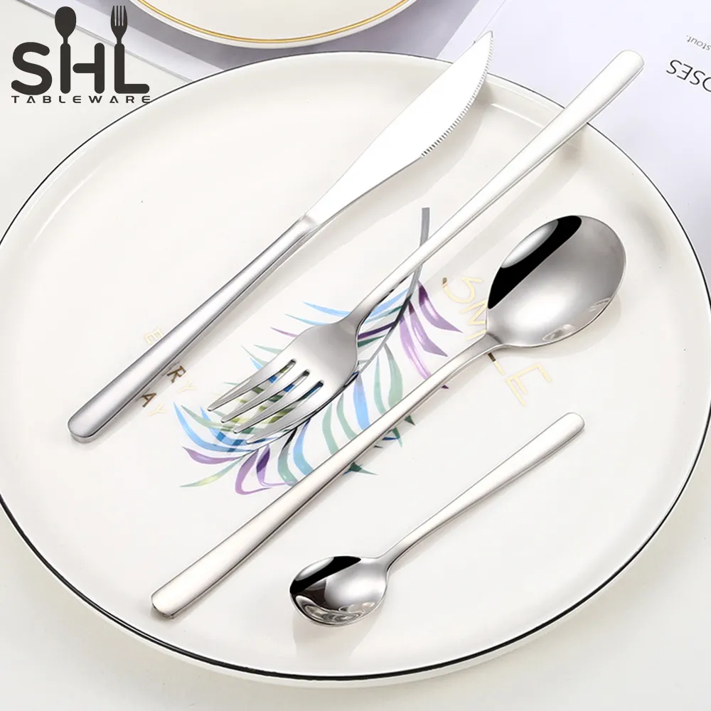 Luxury knife spoon fork set silver gold cutlery stainless steel flatware sets cutlery set