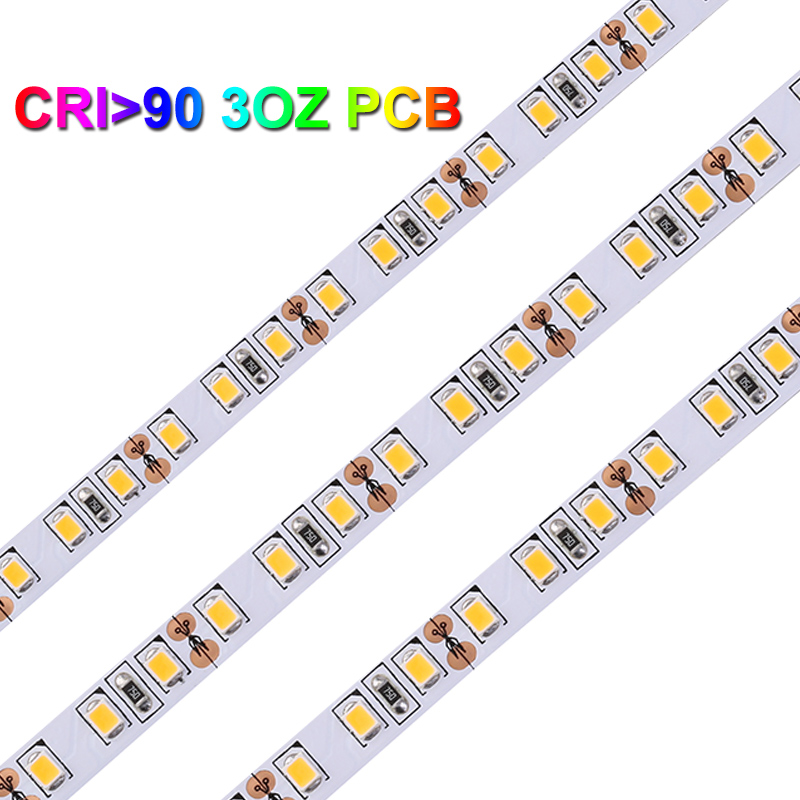 Пользовательский высокий cri 90 3oz pcb 26-28lm 2835 120 светодиод на метр 12 в 24 В Светодиодная лента 2700K 3000K 4000K 6000K