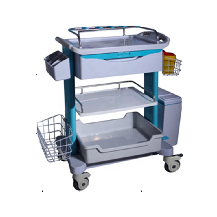 BR-CT008 АБС-пластик 1 ящик 1 бассейна 1 корзина контейнер для хранения-1 шт. 4 класса «Люкс» бесшумные ролики клинико-тележка