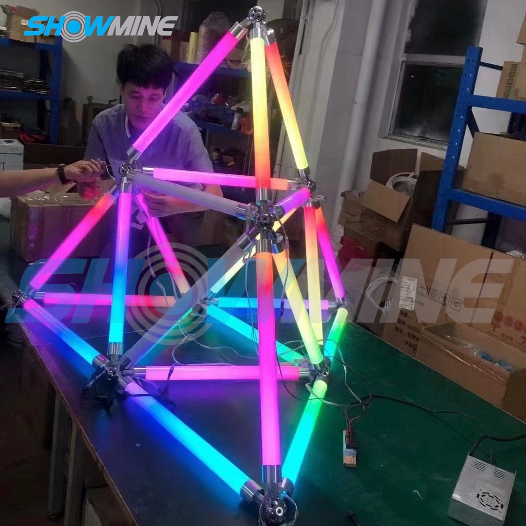 360 degree led RGB digital tubes cell app control cloudy tubes rain proof 24v 24pixels 100cm length