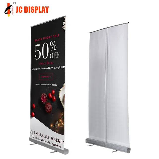 Manufactures 85*200 Aluminum Budget Heavy Base Roll Up Banner Stand For Advertising