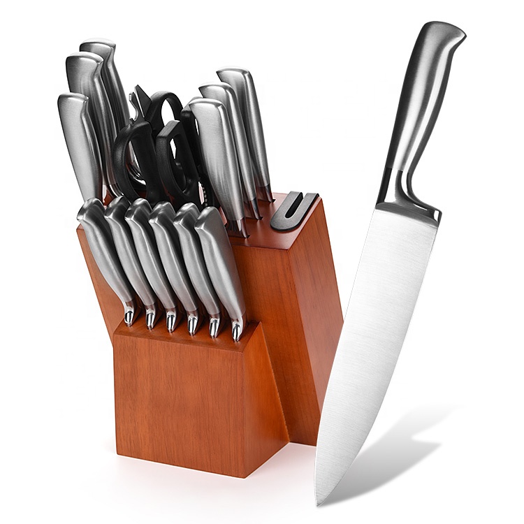 Dishwasher Safe Chicago Cutlery 15 Piece Stainless Steel Knife Set With Block Self Sharpening