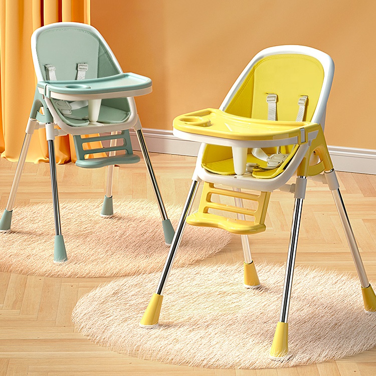 New Modern High Chairs Kids Feeding Chair 2 In 1 Baby Chair With 2 Trays