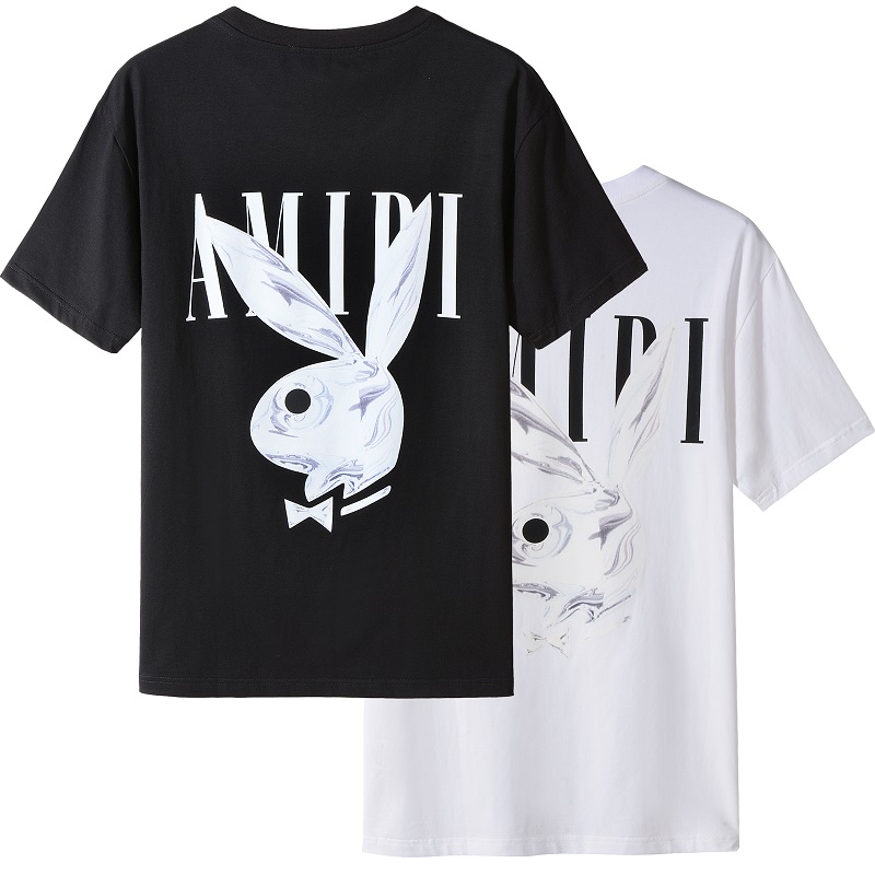 New Amirys Playboys Factory Direct Sale Amiry Short Sleeve Round Neck Shirt Mens T-Shirt 100% Cotton Amirys Playboys Clothing