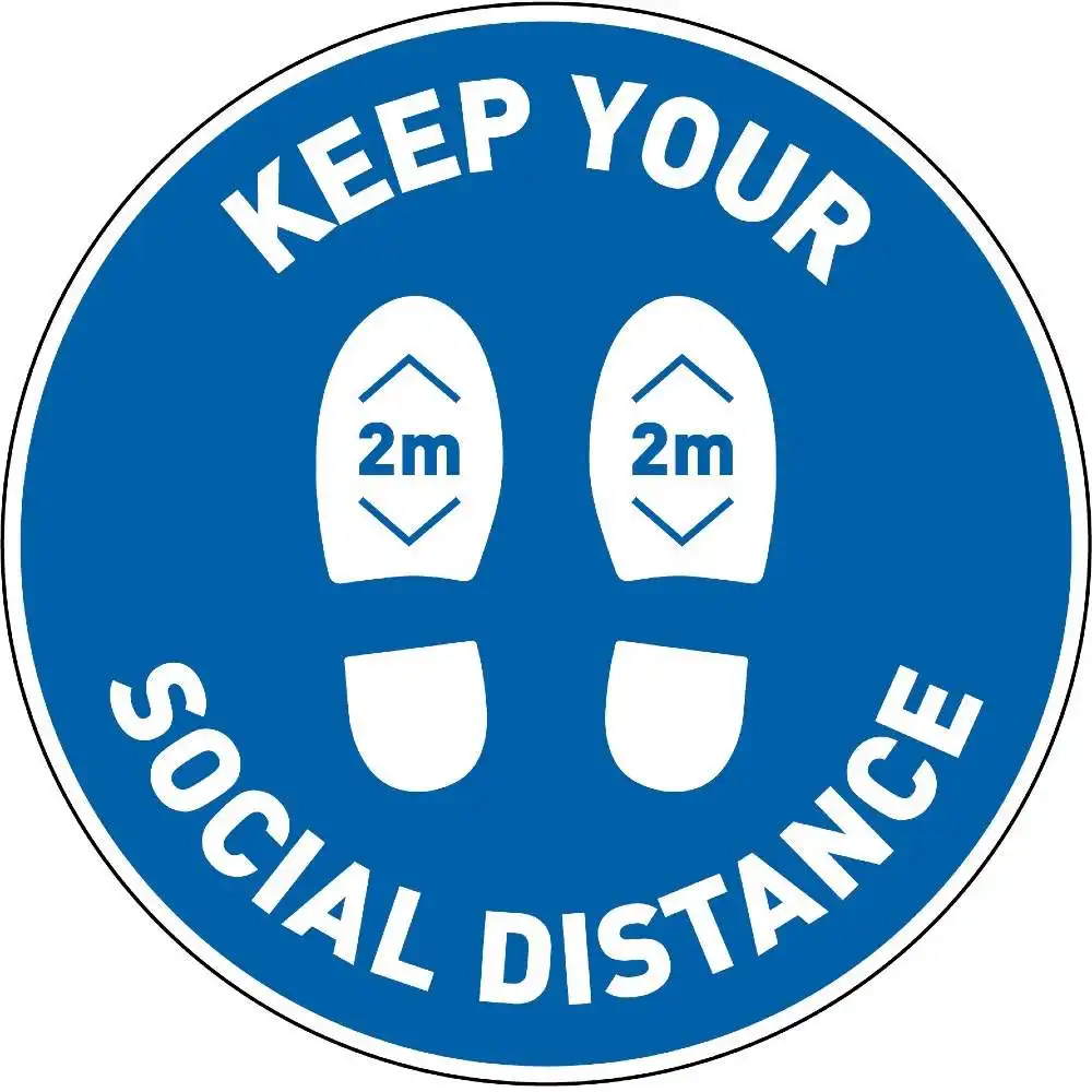 12INCH Social Distancing Floor Decals Anti Slip Floor Stickers Custom Round Sticker