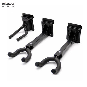 Wall mounted wholesale heavy duty display stand Black adjustable guitar holder for music store