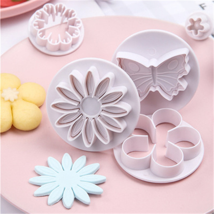 J0200 33 pieces Plastic Cookie cutter set for baking 10 kinds fondant cake DIY tools