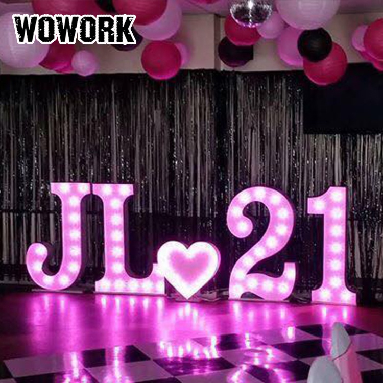 WOWORK День рождения Свадьба фестиваль украшения маркиза свет письмо знак лампы