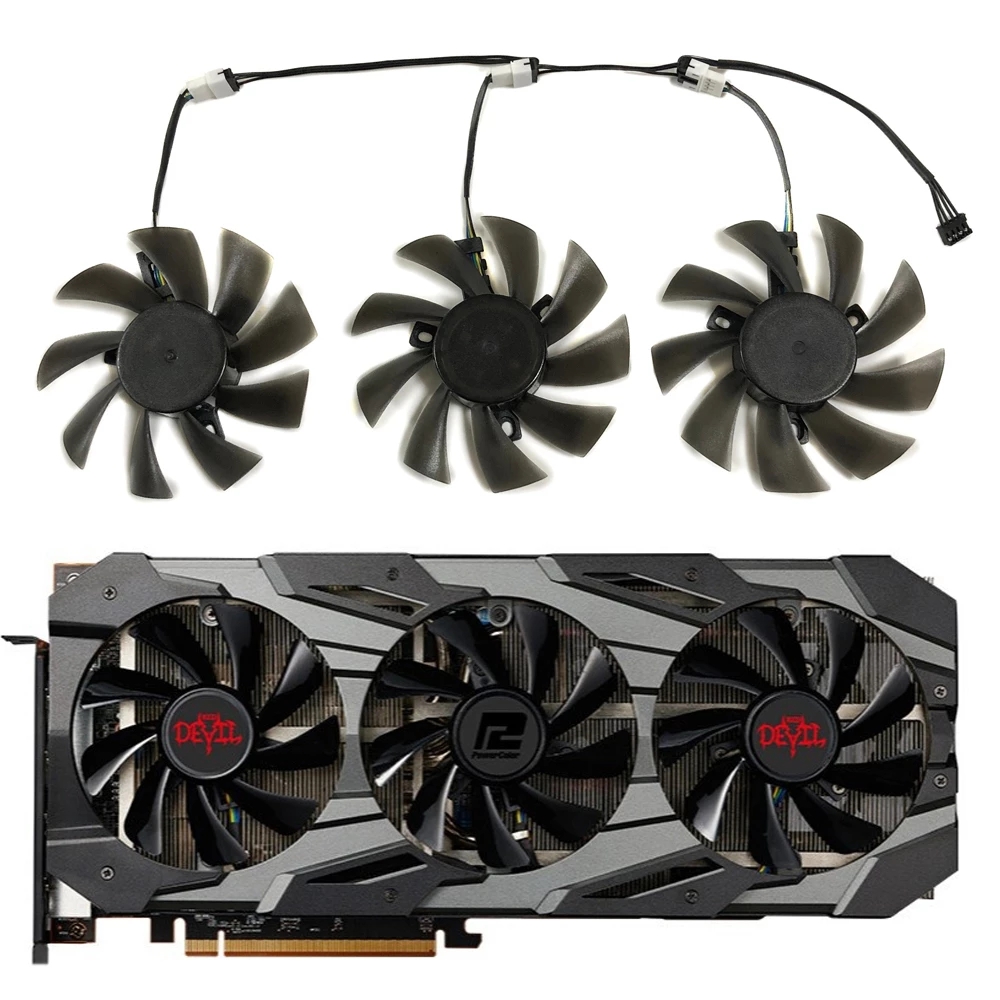 DIY FDC10U12S9-C вентилятора видеокарты GPU VGA кулер для Powercolor RX 5700 XT «чертенок» красного цвета 8 Гб GDDR6 видеокарты заменить