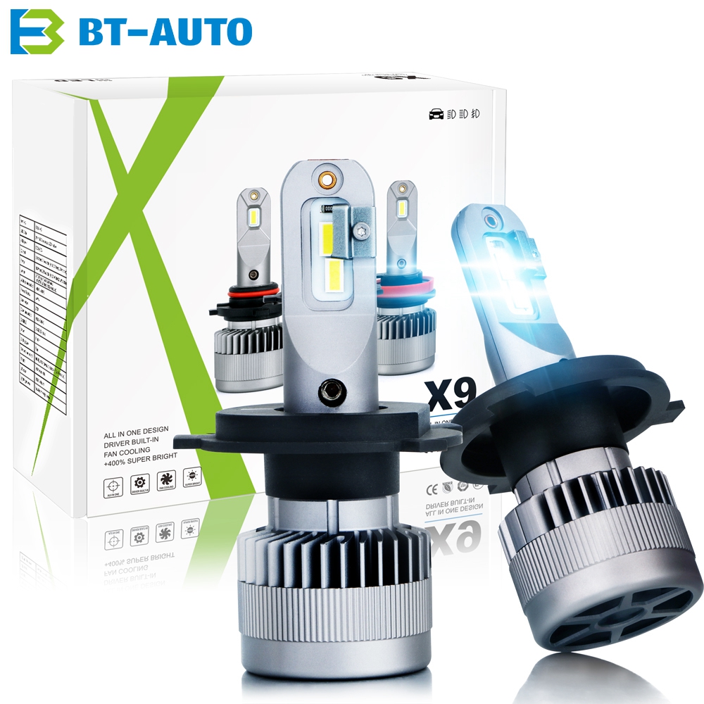 BT-AUTO X9 h1 h3 h4 h7 h11 9005 9006 9007 5202 D2 h13 best seller car headlight led bulbs 6000-6500K car accessory