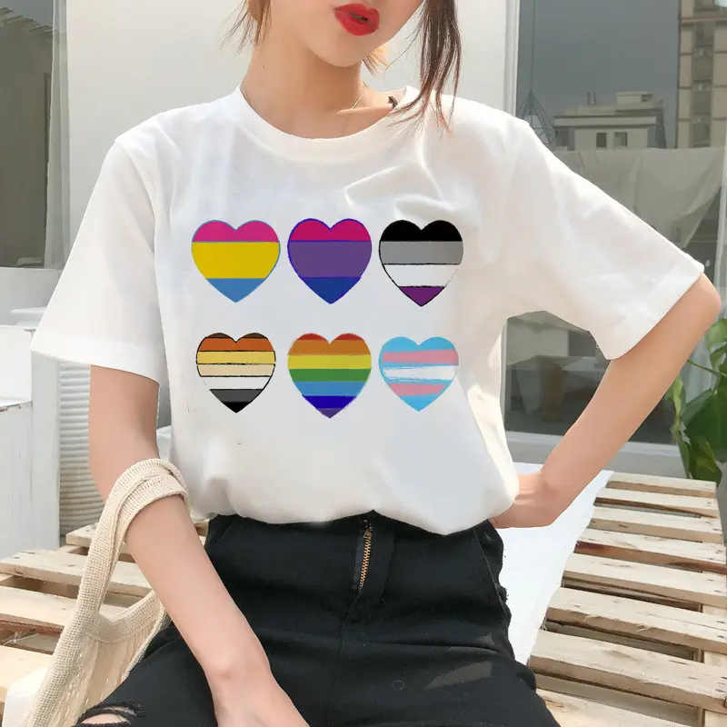 Высокое качество ЛГБТ гордость Радуга женская футболка
