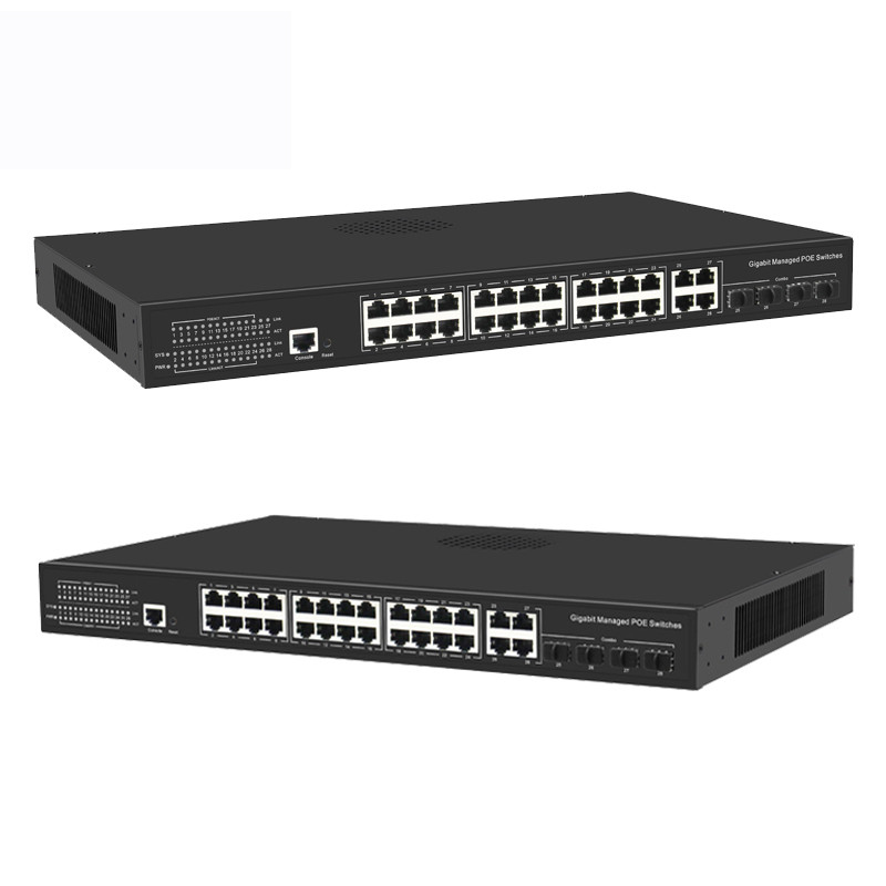 10/100/1000mbps 400w 24 ports managed poe switch with 4 sfp combo and gigabit uplink ethernet port