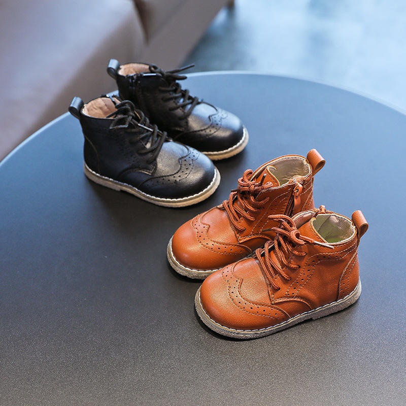 Wholesale Cheap Girls Boys Fashion Rubber Boots Baby Fancy Textured Leather Baby Boots
