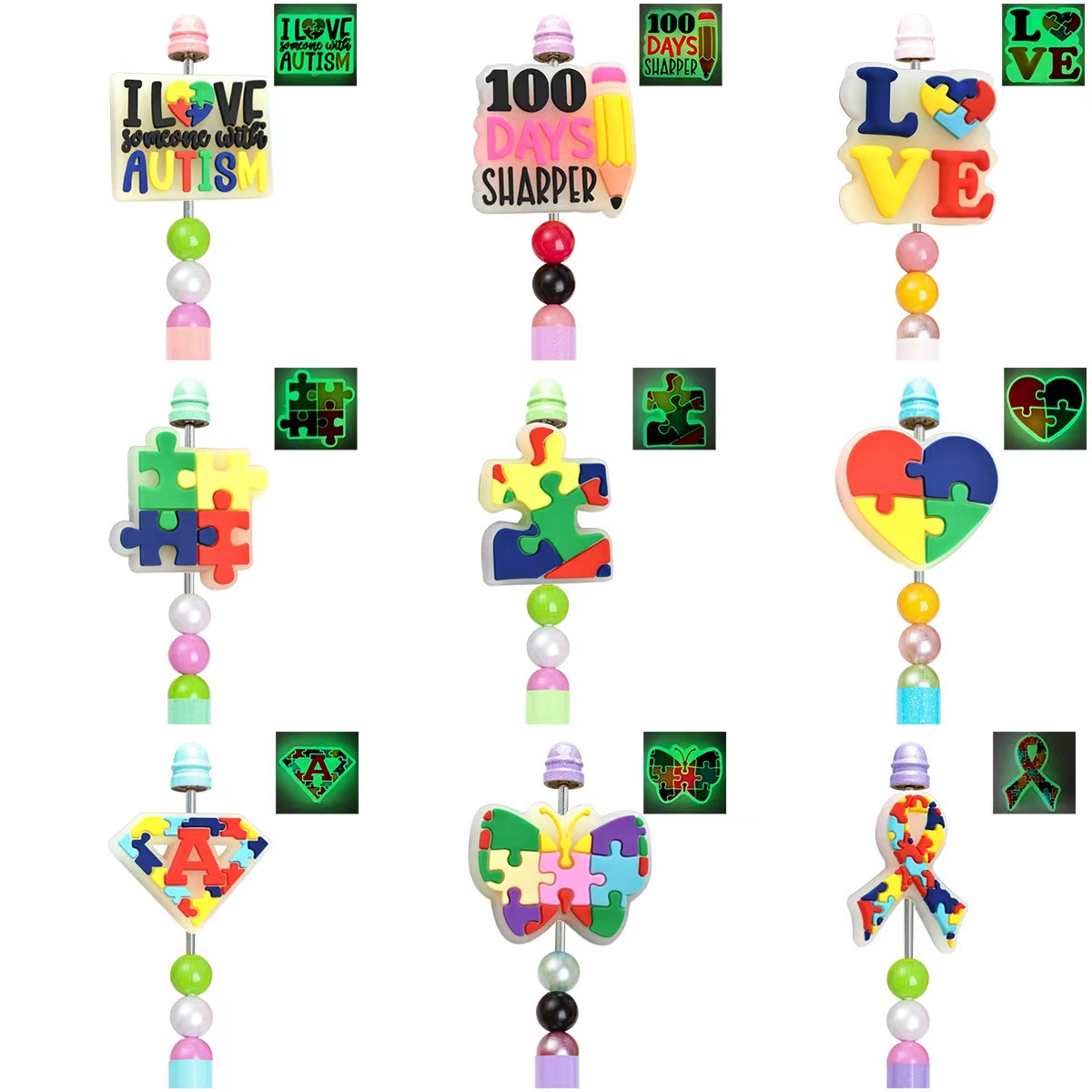 Wholesale Eco Friendly Soft Glowing Focal Silicone Beads Other Loose Silicone Baby Beads Gift Necklace beads