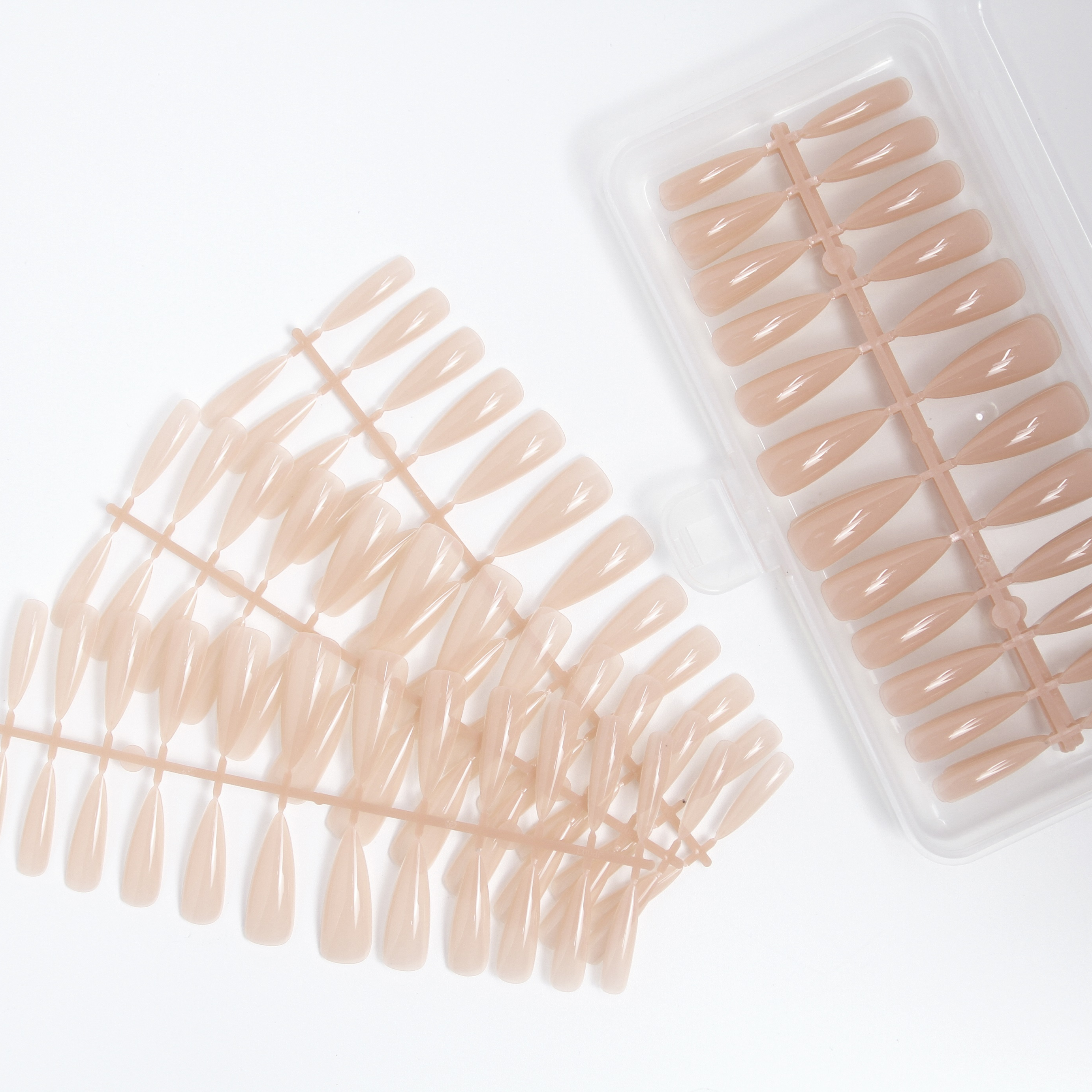 Factory Salon Supplies 240 Pcs Pink Nude Color Nail Material For Nails T-type Artificial False Nail Tips