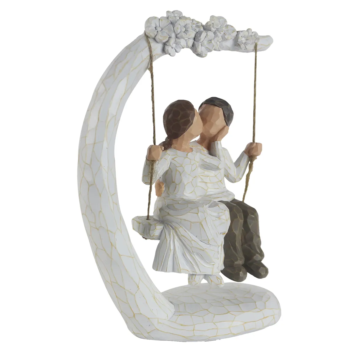 custom made couples swing wedding ornaments artificial resin crafts willow carving for wedding centerpiece & table decoration