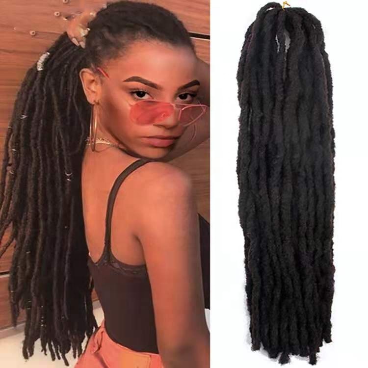 LK Hot Selling African Dirty Braid Lady Felt Wig Tail Braid Lengthened Pre-stretched Headwear Straight Artificial Dirty Braid