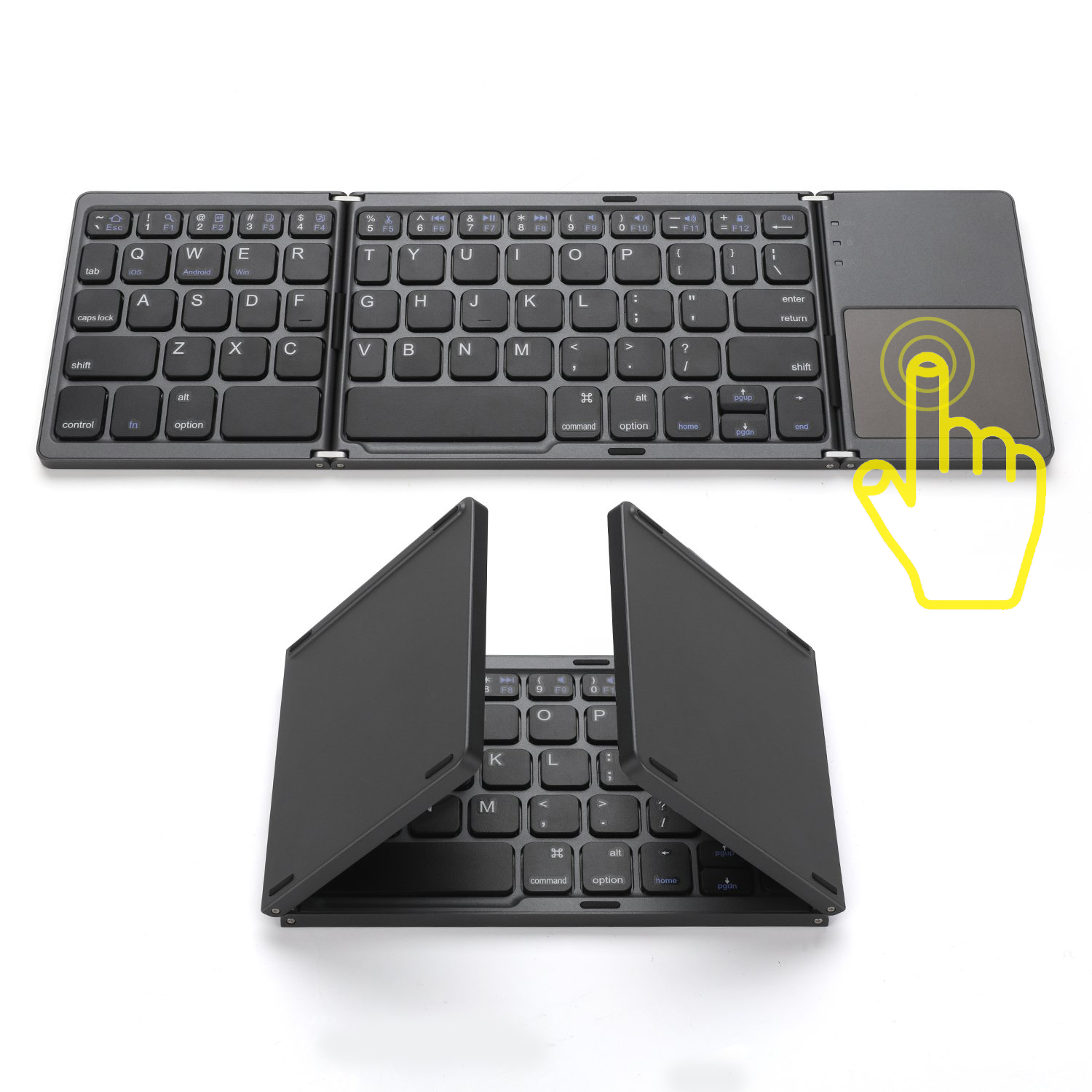 Горячая BKC033 3 уровня Складная Bluetooth тачпад клавиатура для ipad ios 13 планшетный ПК с системой андроида для мобильного телефона/планшета с Портативная складная клавиатура