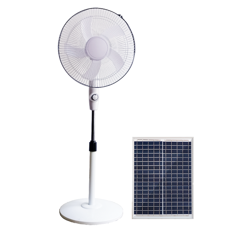 16 inch 12V rechargeable solar table fan with solar panel and lithium battery