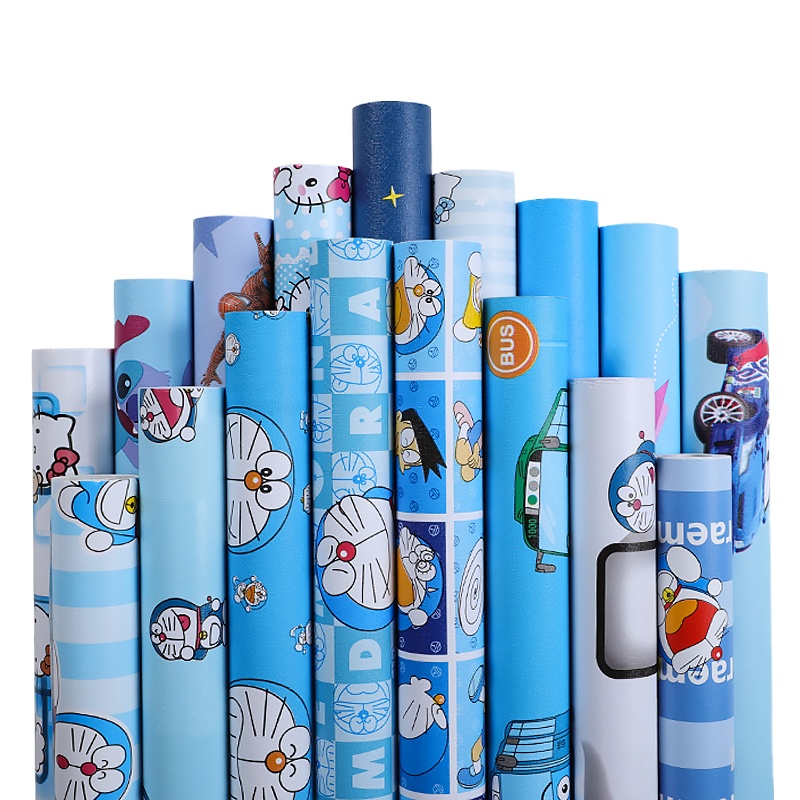 Cartoon hello kitty doraemon wall sticker rolls for children room kids wallpaper
