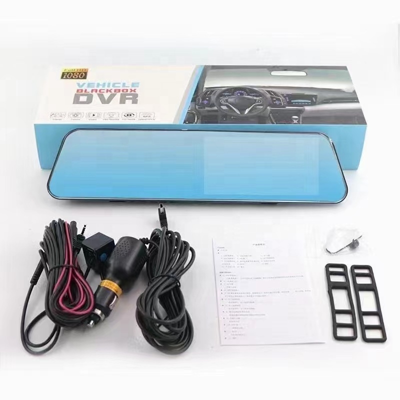 Заводской 4,3 дюймовый Автомобильный видеорегистратор Full HD DVR, зеркальный видеорегистратор, автомобильная Передняя и задняя камера, мультимедийный видеорегистратор 1080P HD для вождения автомобиля