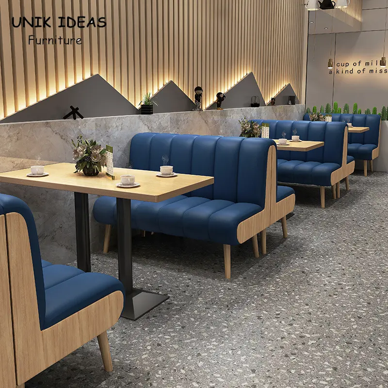 Cheap Modern Design Leather Seat Restaurant Booth Popular Luxury American Restaurant Party Booth Seating Sofa