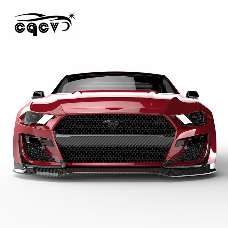 Комплект кузова для нового Ford Mustang широкие расширители с углеродным волокном Передние Губы задний диффузор крыло спойлер боковые юбки автозапчасти